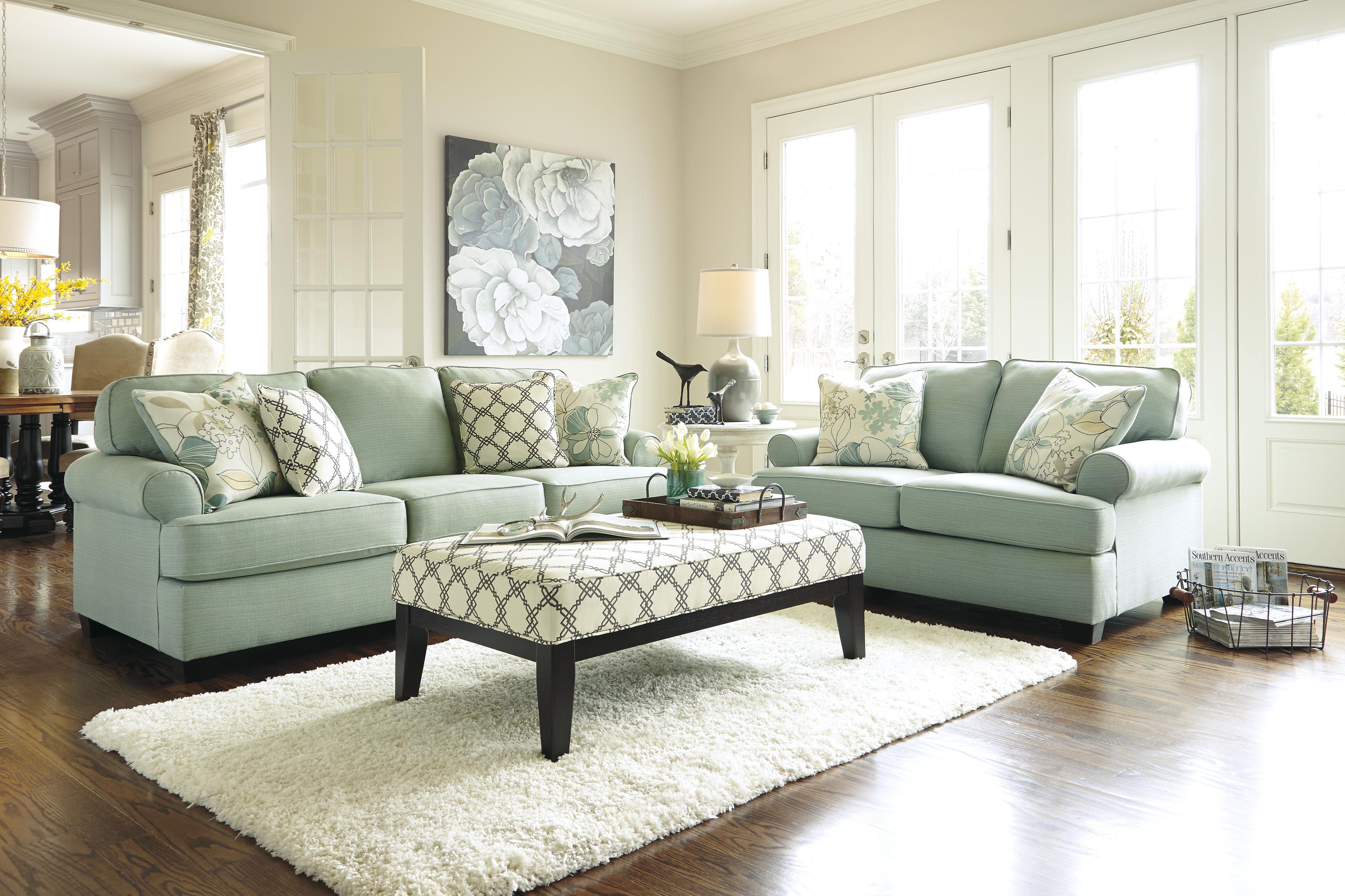 Ashley (Signature Design) Daystar Seafoam Contemporary Sofa with
